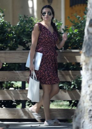 Lea Michele in Mini Dress - Out in Studio City
