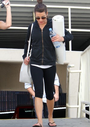 Lea Michele - Leaving a yoga class in Hollywood