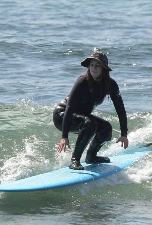 Leighton Meester - With Adam Brody surfing in Malibu