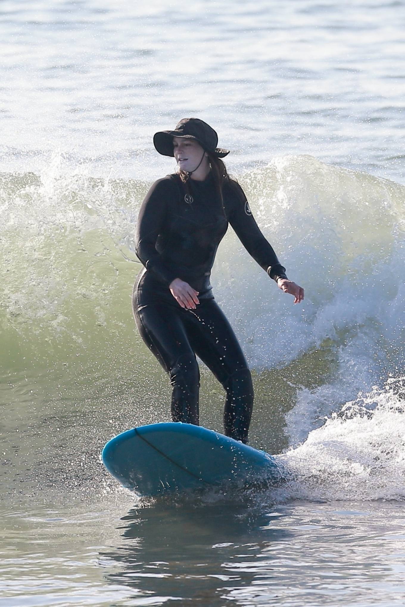 Leighton Meester – With her husband surfing in Malibu