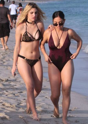Lele Pons and Inanna in Bikini on Miami Beach