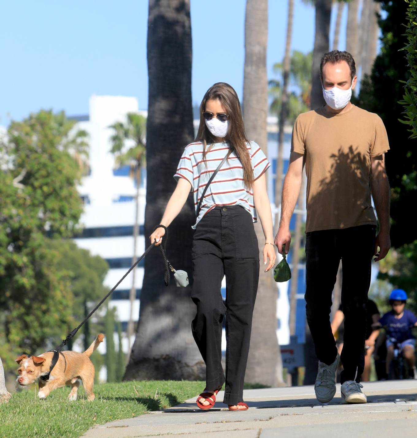 Lily Collins and Charlie McDowell â€“ Out for a walk in Beverly Hills