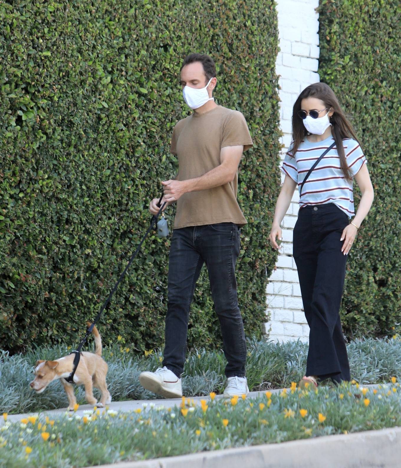 Lily Collins and Charlie McDowell â€“ Out for a walk in Beverly Hills