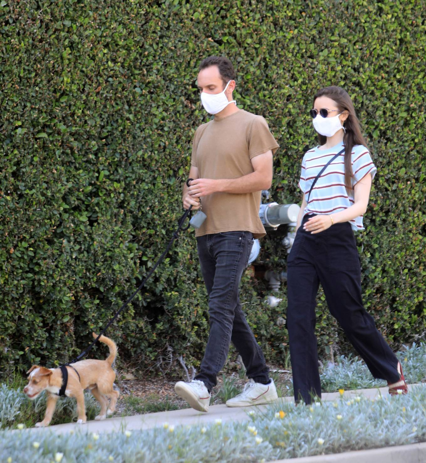 Lily Collins and Charlie McDowell â€“ Out for a walk in Beverly Hills