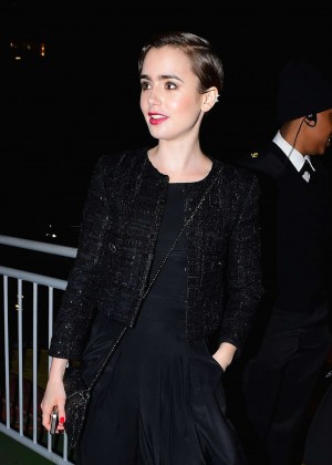 Lily Collins - Deboarding Karl Lagerfeld Cruise in NY