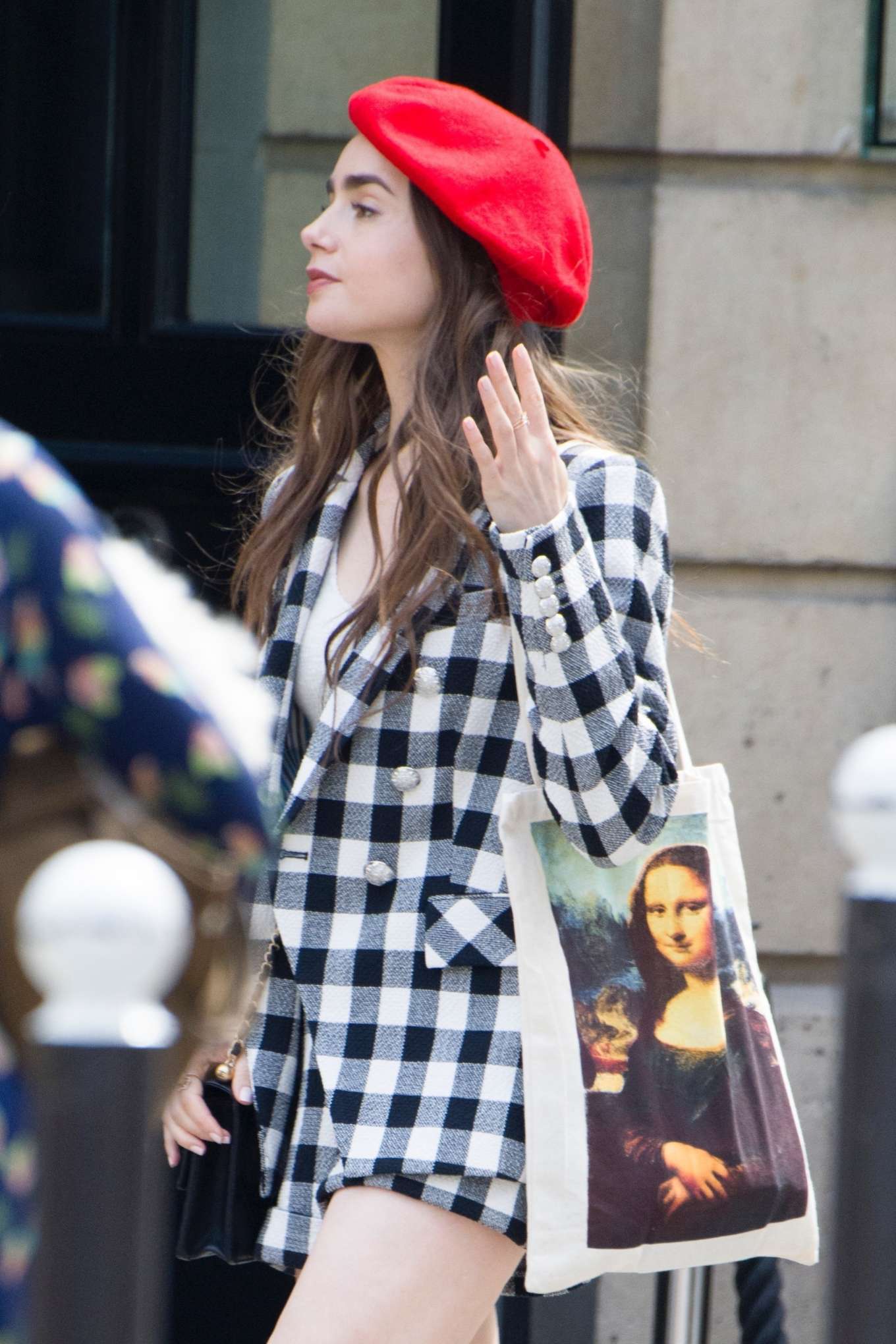 Lily Collins - Filming Emily in Paris in Paris-17 | GotCeleb