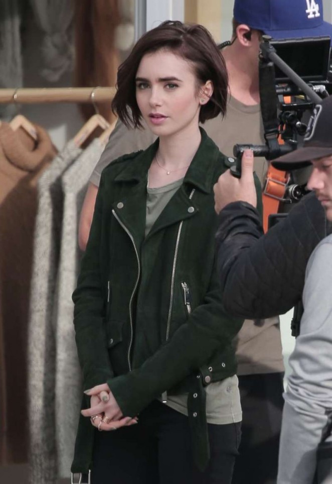 Lily Collins On The Set Of A Lancome Ad 08 Gotceleb