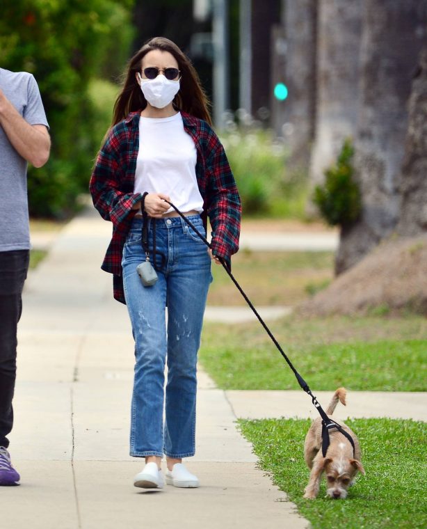 Lily Collins - Out for a walk in Beverly Hills