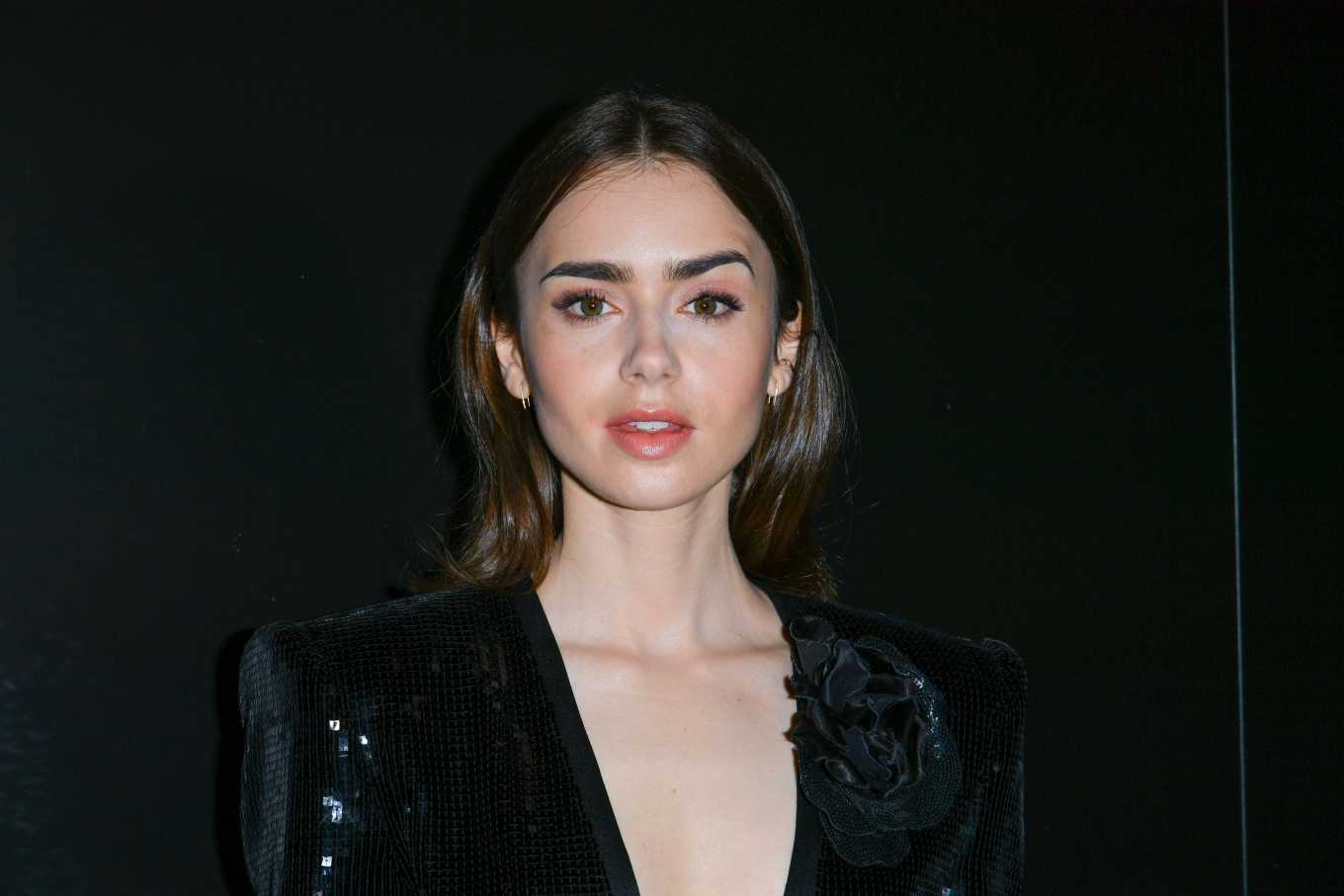 Lily Collins - Saint Laurent Show at Paris Fashion Week 2020-10 | GotCeleb