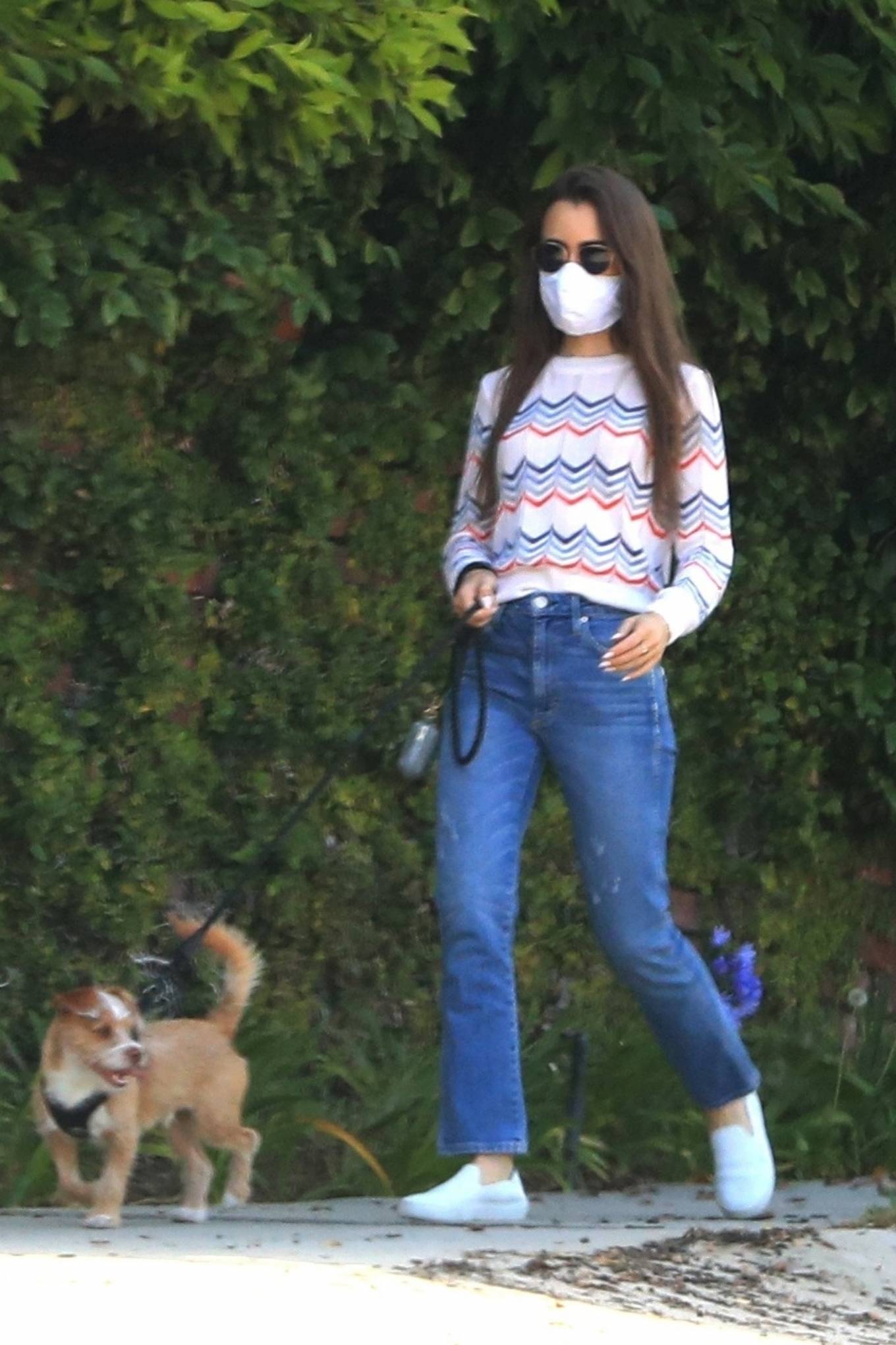 Lily Collins – Walking Redford in Beverly Hills | GotCeleb