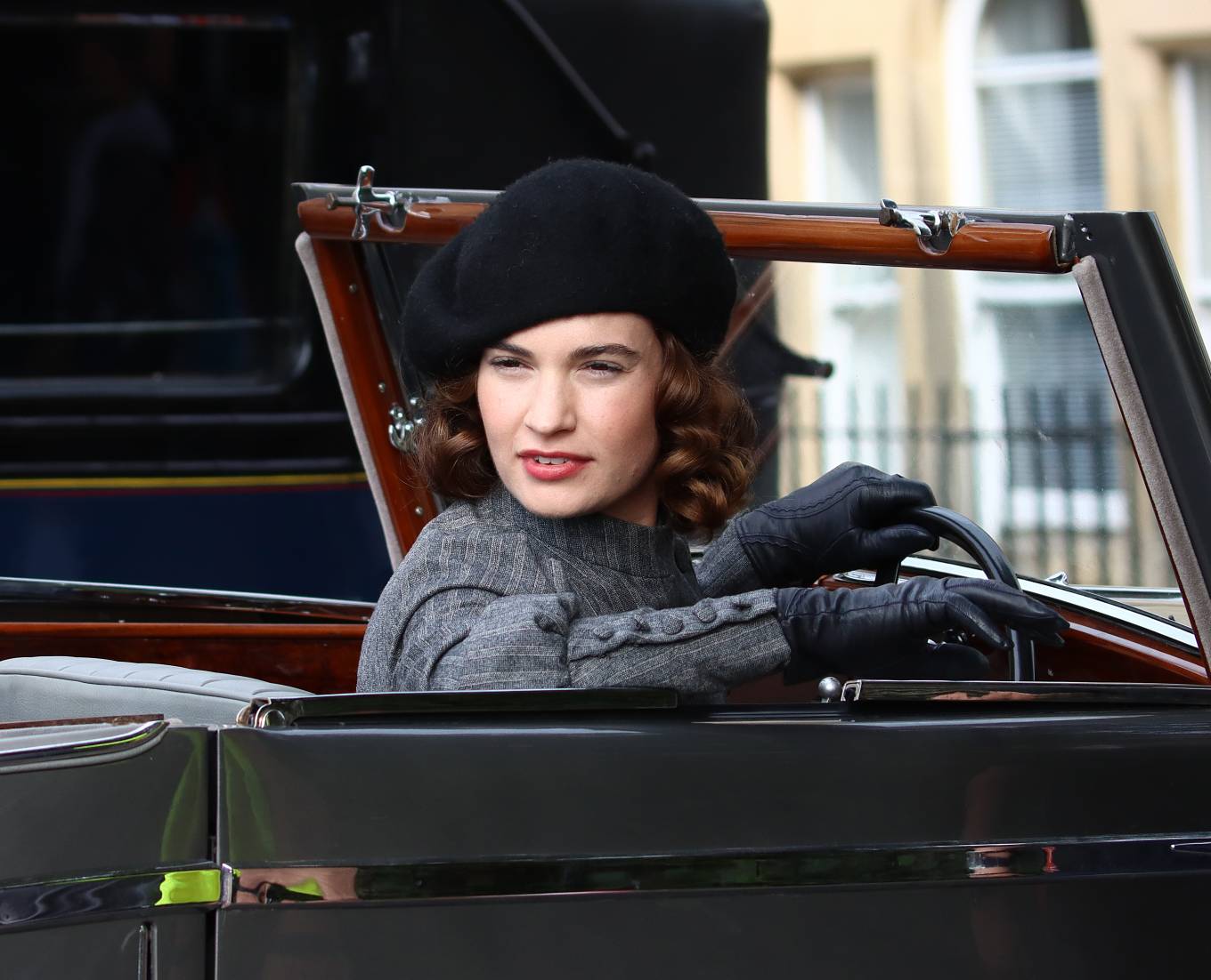 Lily James Filming The Pursuit Of Love In Bath 07 Gotceleb