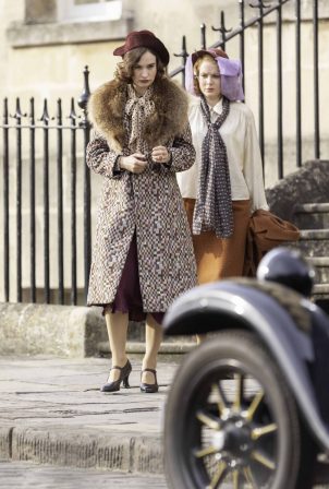 Lily James - On the set of 'The Pursuit Of Love' in Bath
