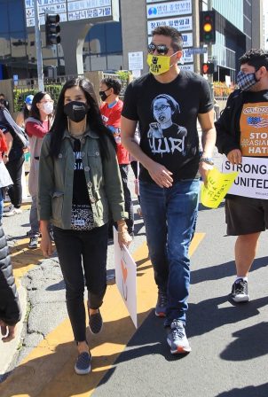 Lisa Ling - Attends 'Stop Asian Hate' Rally in Koreatown