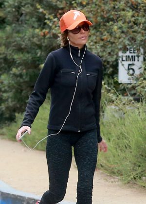 Lisa Rinna in Tights hiking in Los Angeles