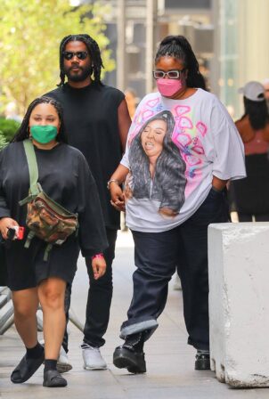 Lizzo - With boyfriend Myke Wright leaving a Gucci store in New York