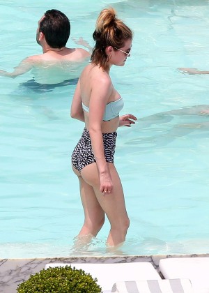 Lucy Hale in Bikini at a Pool in Brazil