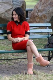 Lucy Hale - Filming 'Katy Keene' set in Manhattan