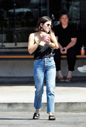 Lucy Hale - Out for an iced coffee in Los Angeles