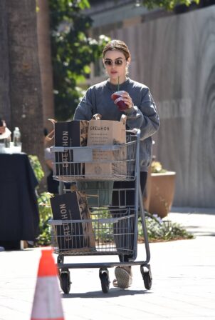 Lucy Hale - Shopping candids at Erewhon Market in Studio City