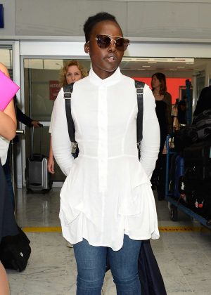Lupita Nyong'o Arrives at Nice Airport in Cannes
