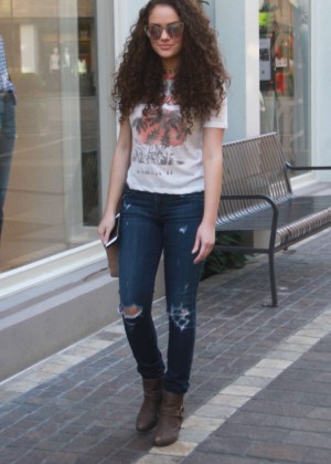 Madison Pettis in Jeans at The Grove in West Hollywood