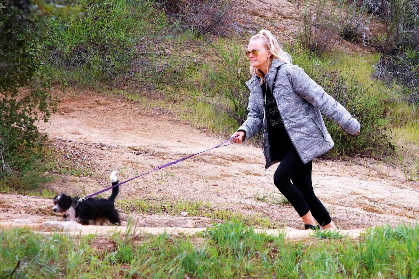 Malin Akerman â€“ Hiking with her dog in Los Angeles