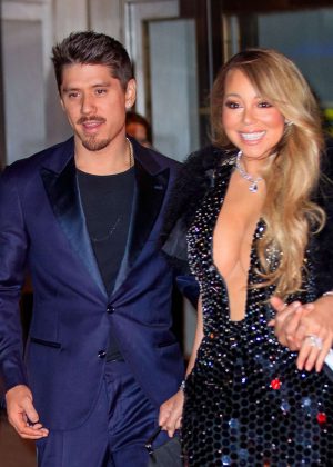 Mariah Carey and Bryan Tanaka - Leaving the Clive Davis pre-grammy party in NYC