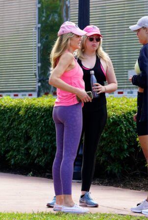 Marla Maples - With daughter Tiffany Trump out in Miami Beach