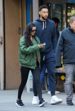 Maya Jama - With Ben Simmons on a walk in New York