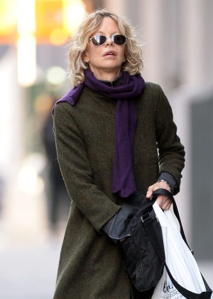 Meg Ryan in Long coat out in New York