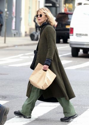 Meg Ryan in Long Coat out in NYC