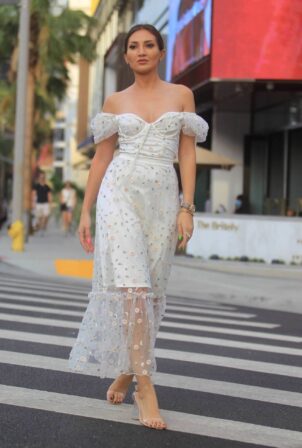 Megan Pormer - Looks cute in white summer dress in Los Angeles