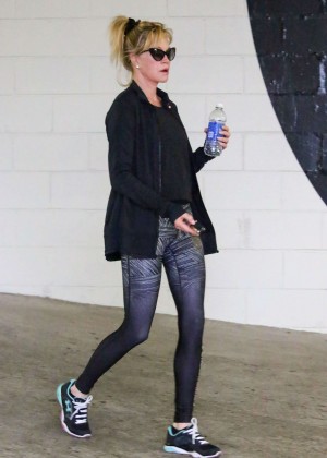 Melanie Griffith in Spandex leaves the gym in Los Angeles