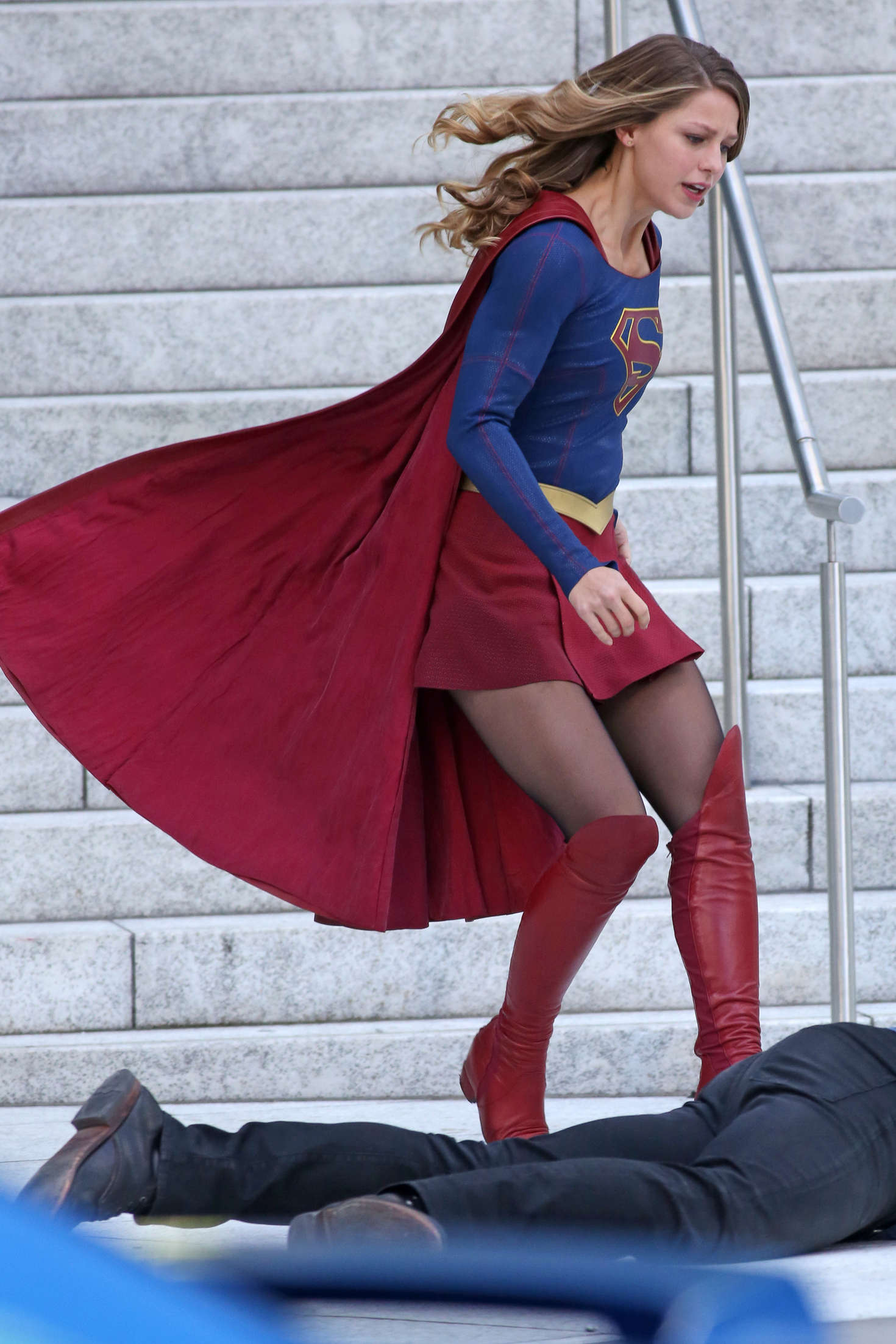 Melissa Benoist Filming Supergirl 13 Gotceleb