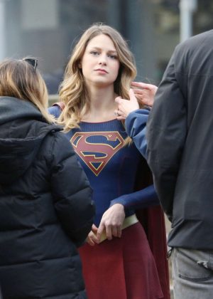 Melissa Benoist on 'Supergirl' set in Vancouver
