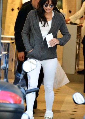 Michelle Rodriguez in White Tights Out in Milan