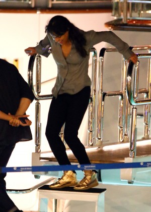 Michelle Rodriguez - Partying on a Boat in Ibiza