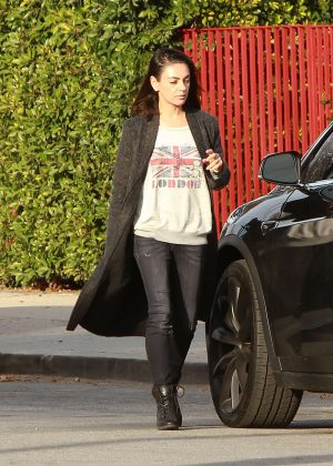 Mila Kunis - Leaving her house in Los Angeles