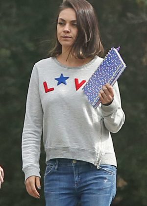 Mila Kunis - Out in a Love Sweatshirt in LA