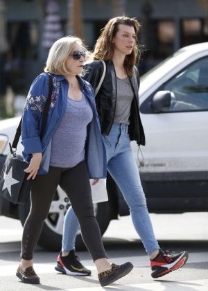 Milla Jojovich with her mother Galina Loginova in West Hollywood | GotCeleb