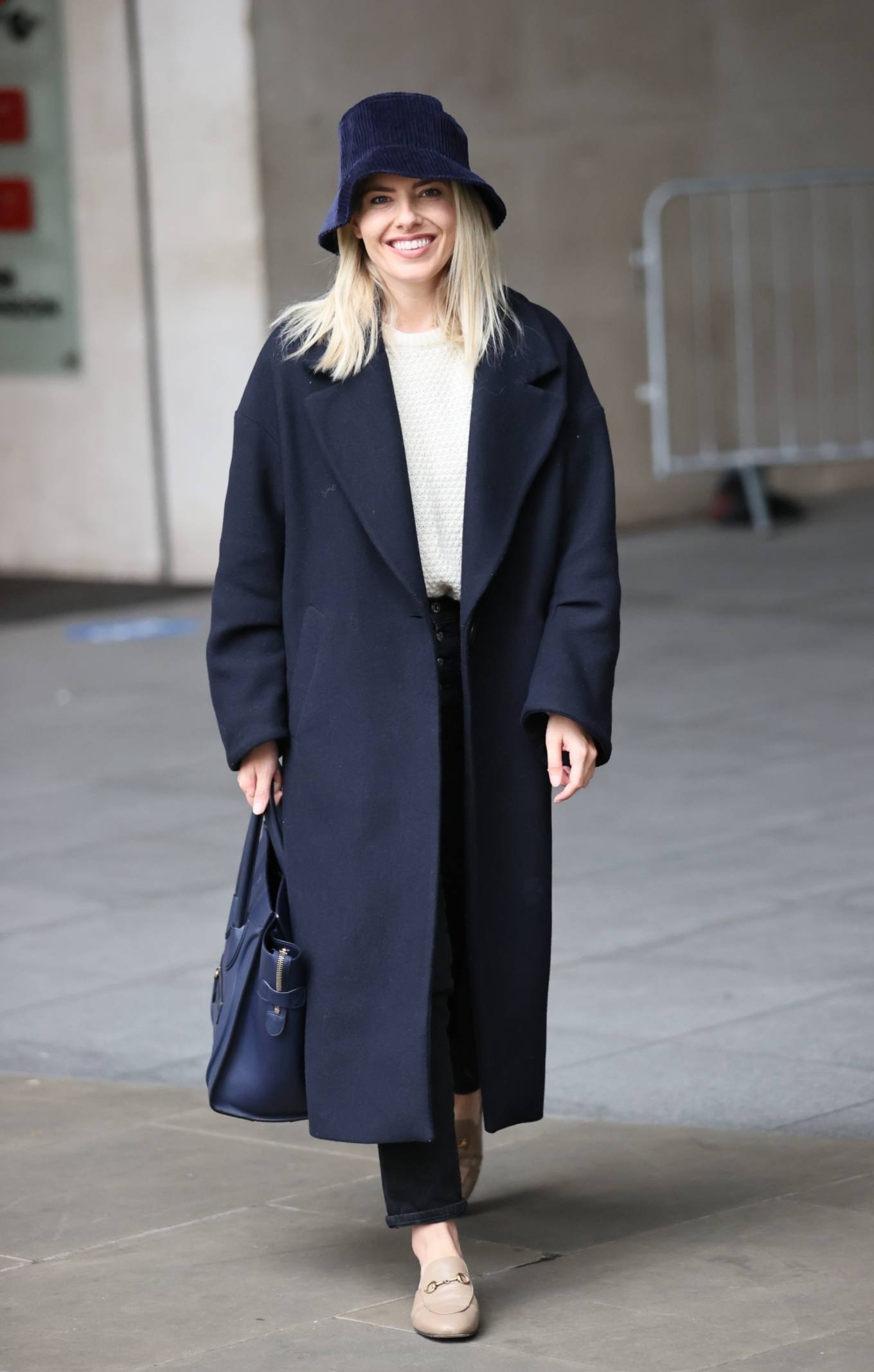 Mollie King 2020 : Mollie King – Wearing smart denim and stylish blue hat at BBC studios in London-06