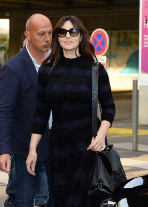Monica Bellucci Arrives at Nice airport in Cannes