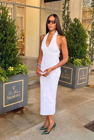 Naomi Campbell - Rocks a white dress while doing a photoshoot in NYC