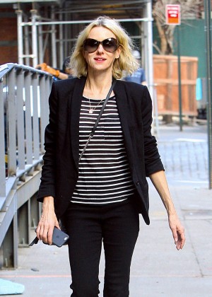 Naomi Watts in Black Jeans out in New York City