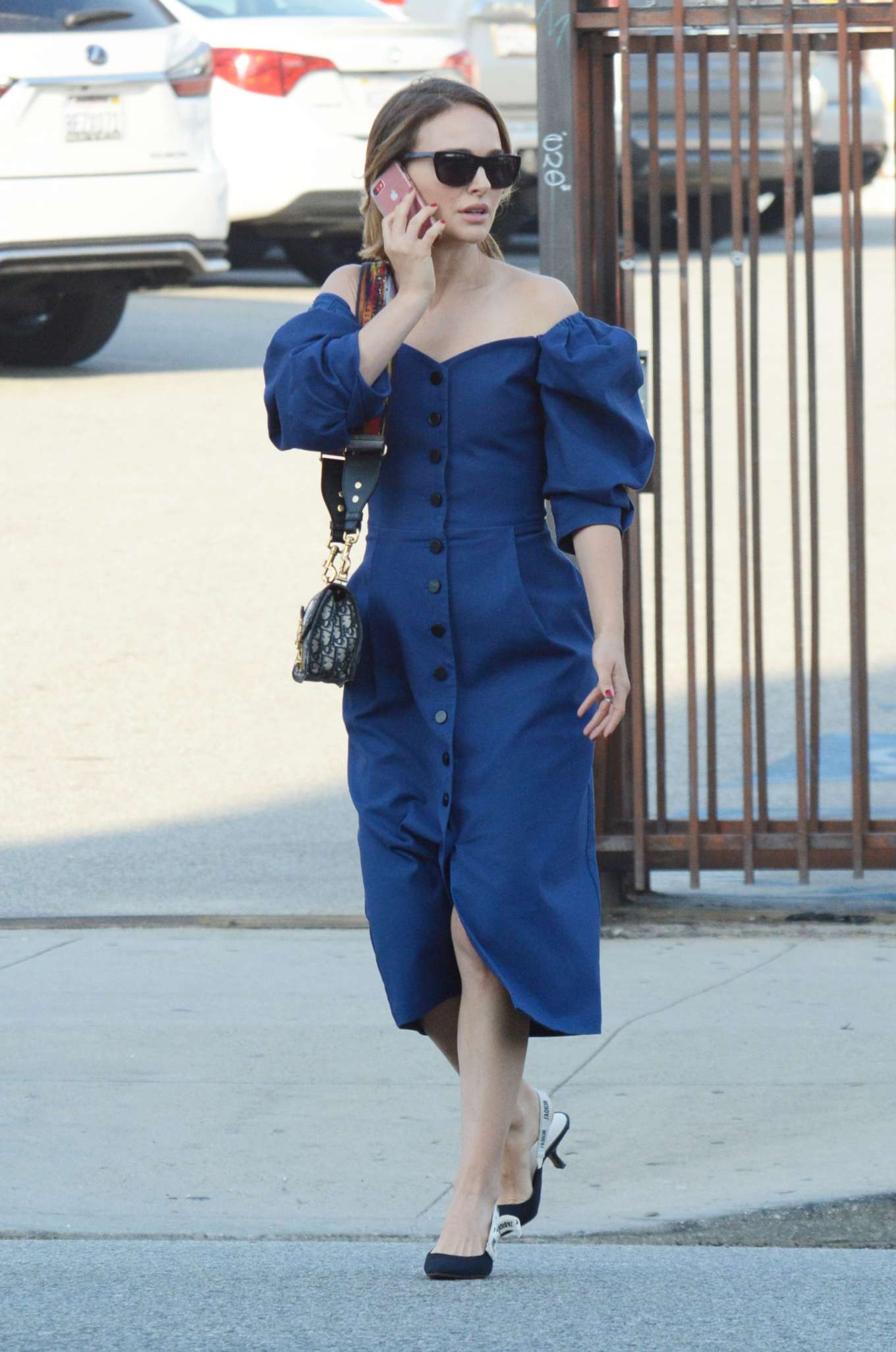 Natalie Portman In Blue Dress Out In Los Feliz 15 Gotceleb