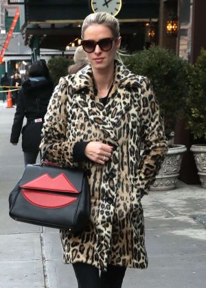 Nicky Hilton in Fur Coat out and about in New York