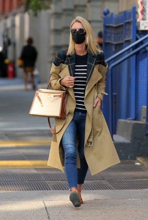 Nicky Hilton Rothschild - Wearing a quirky trench coat in New York