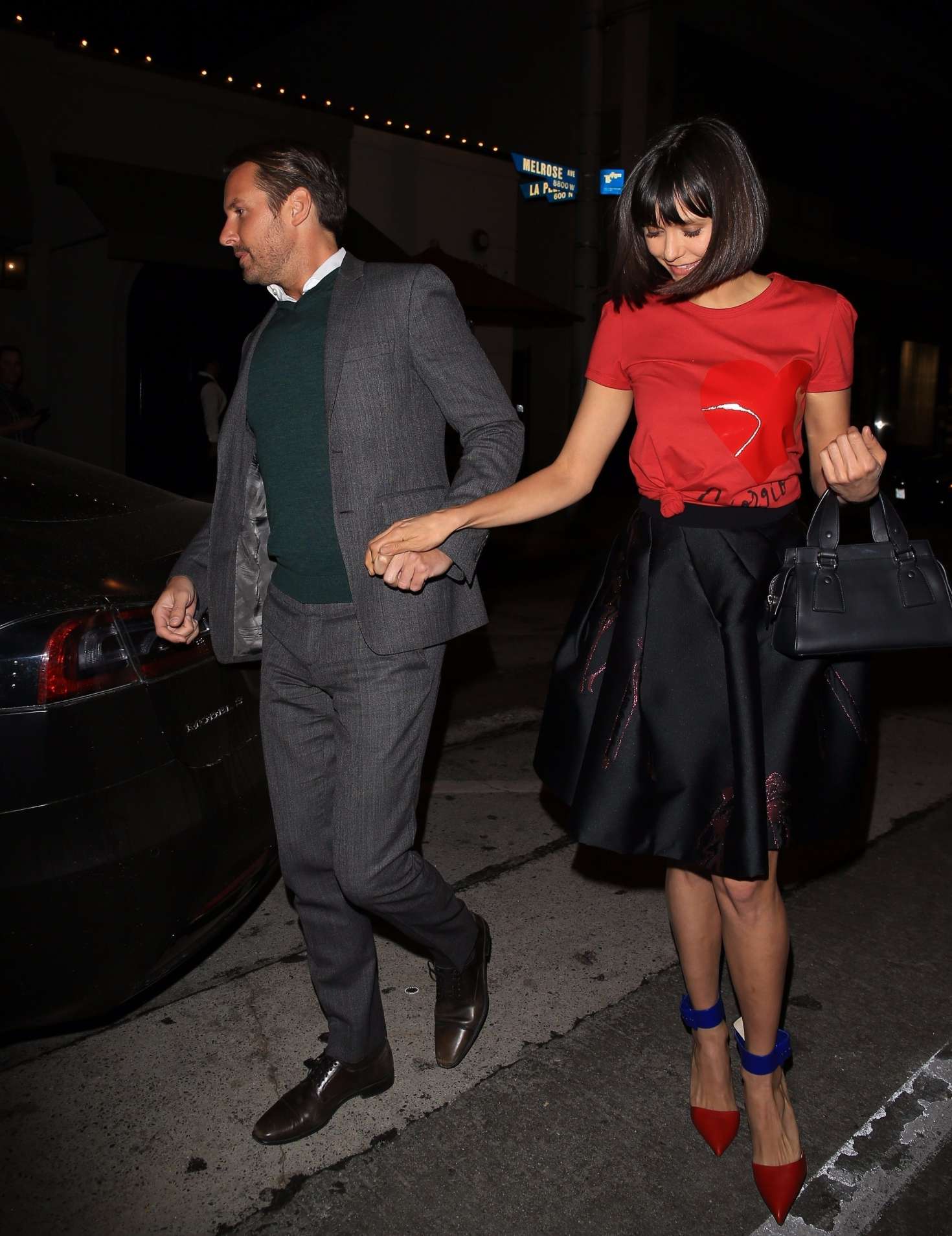 Nina Dobrev and Glen Powell: Leaving Craigs restaurant -02 | GotCeleb