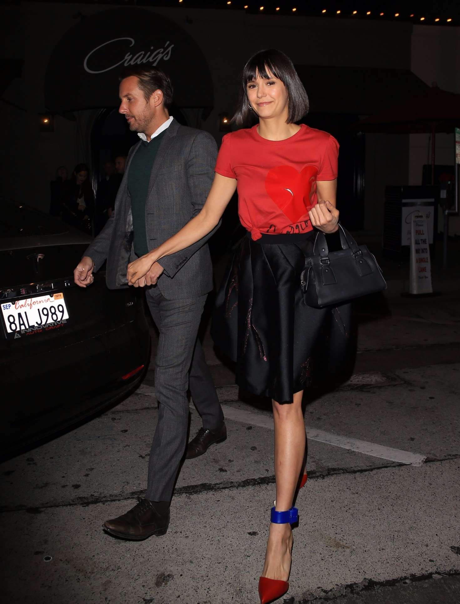 Nina Dobrev and Glen Powell: Leaving Craigs restaurant -10 | GotCeleb