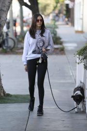 Nina Dobrev - Out with her dog and friends in West Hollywood